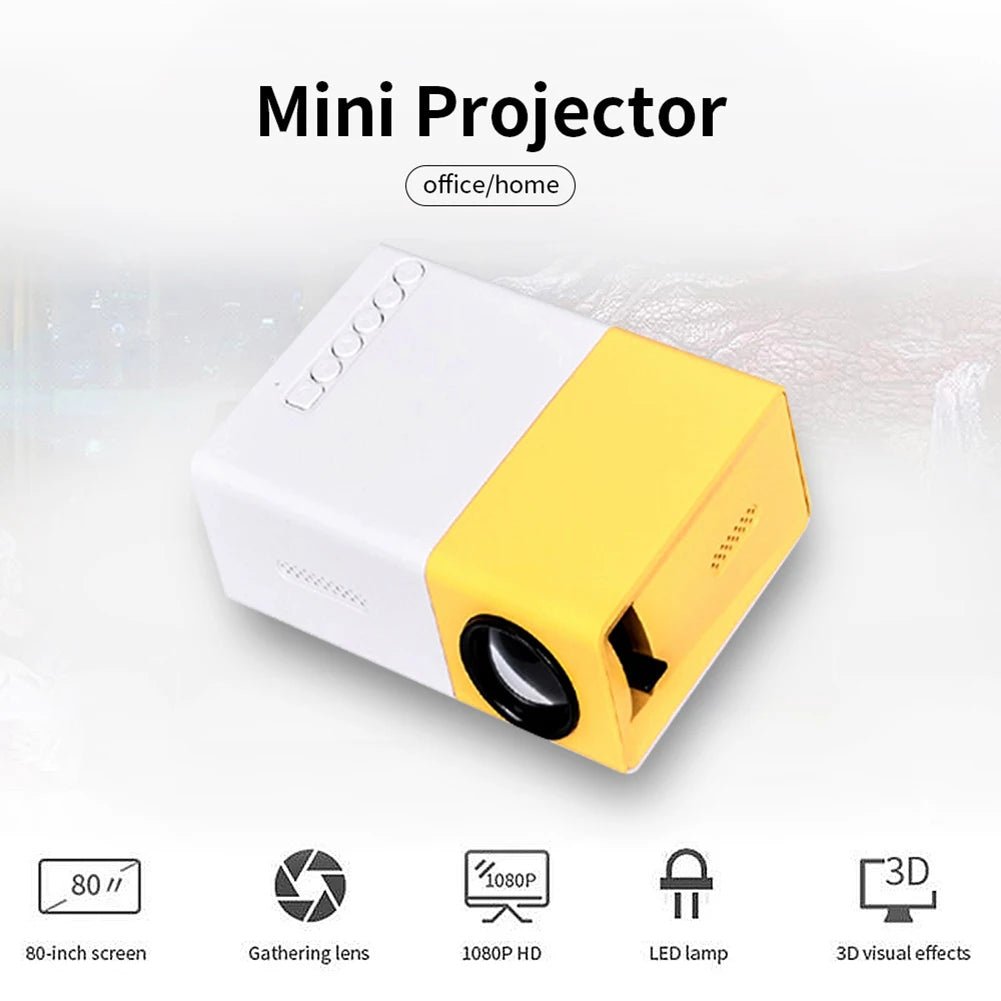 Projecteur LED Mini HD 1080P Portable 400 Lumens HDMI USB AV TF - NGSHOP-ONE