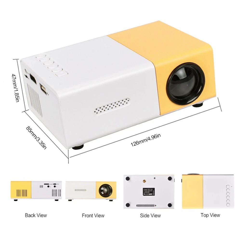 Projecteur LED Mini HD 1080P Portable 400 Lumens HDMI USB AV TF - NGSHOP-ONE