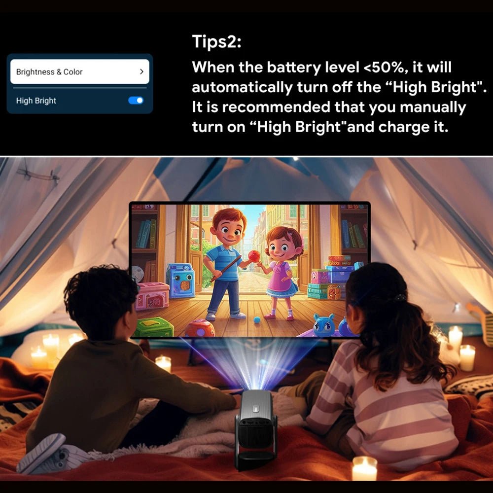 Projecteur SkyEcho Mini 1080p pour home cinéma, 4K, Android, 150'', Wi-Fi, Bluetooth 5.2 - NGSHOP-ONE