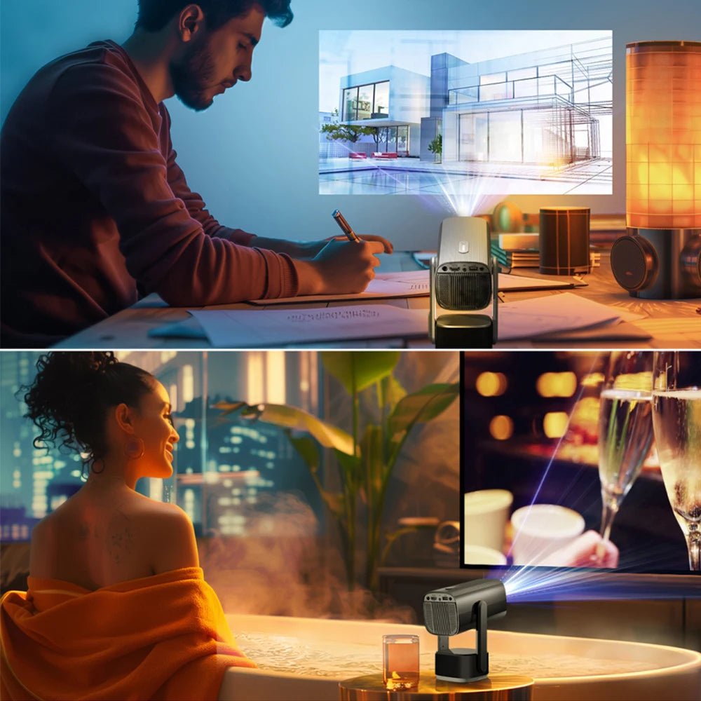 Projecteur SkyEcho Mini 1080p pour home cinéma, 4K, Android, 150'', Wi-Fi, Bluetooth 5.2 - NGSHOP-ONE