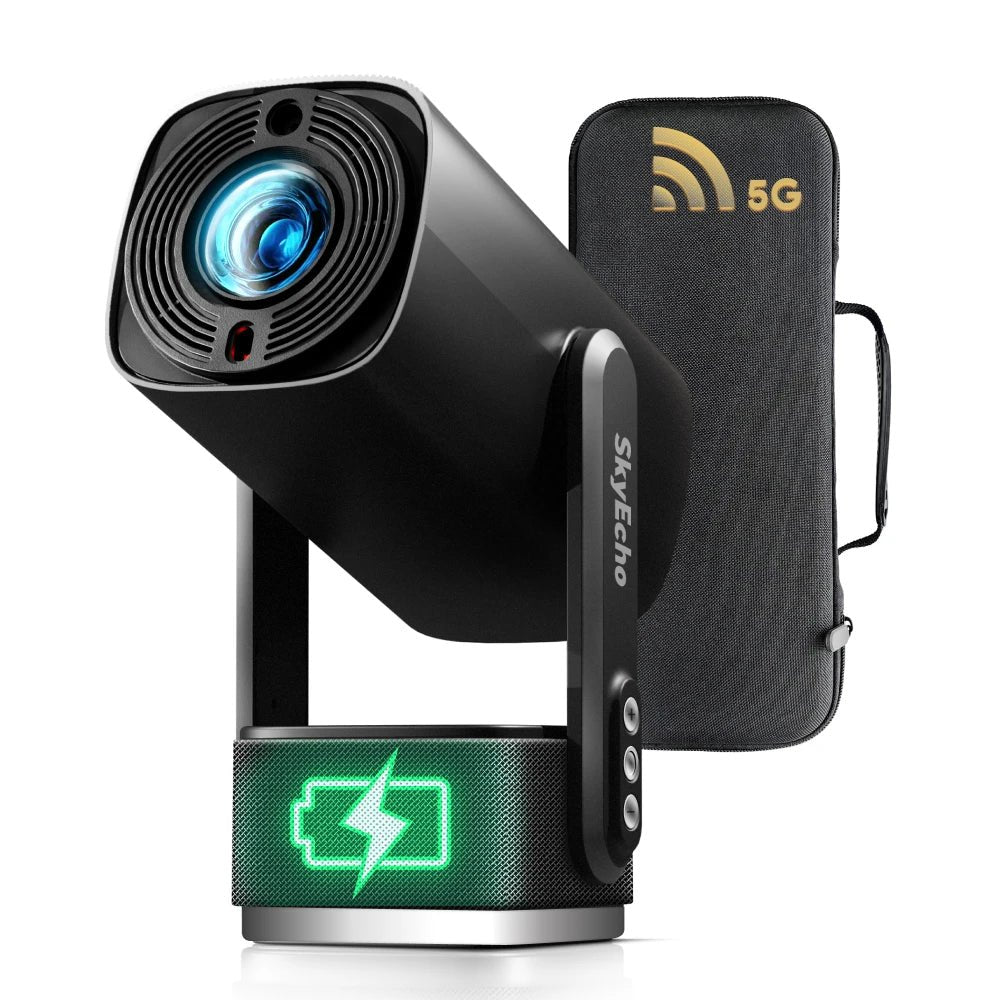 Projecteur SkyEcho Mini 1080p pour home cinéma, 4K, Android, 150'', Wi-Fi, Bluetooth 5.2 - NGSHOP-ONE