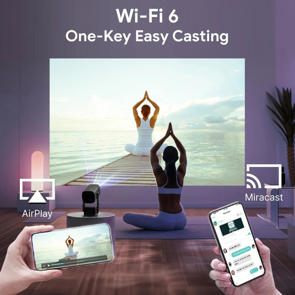 Projecteur SkyEcho Mini 1080p pour home cinéma, 4K, Android, 150'', Wi-Fi, Bluetooth 5.2 - NGSHOP-ONE