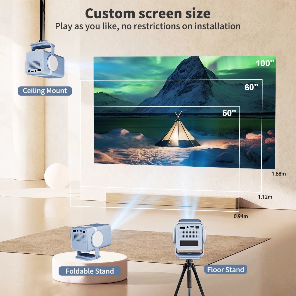 Projecteur vidéo portable DESS 4K double WiFi 6 intelligent Android 13 pour un home cinéma parfait - NGSHOP-ONE