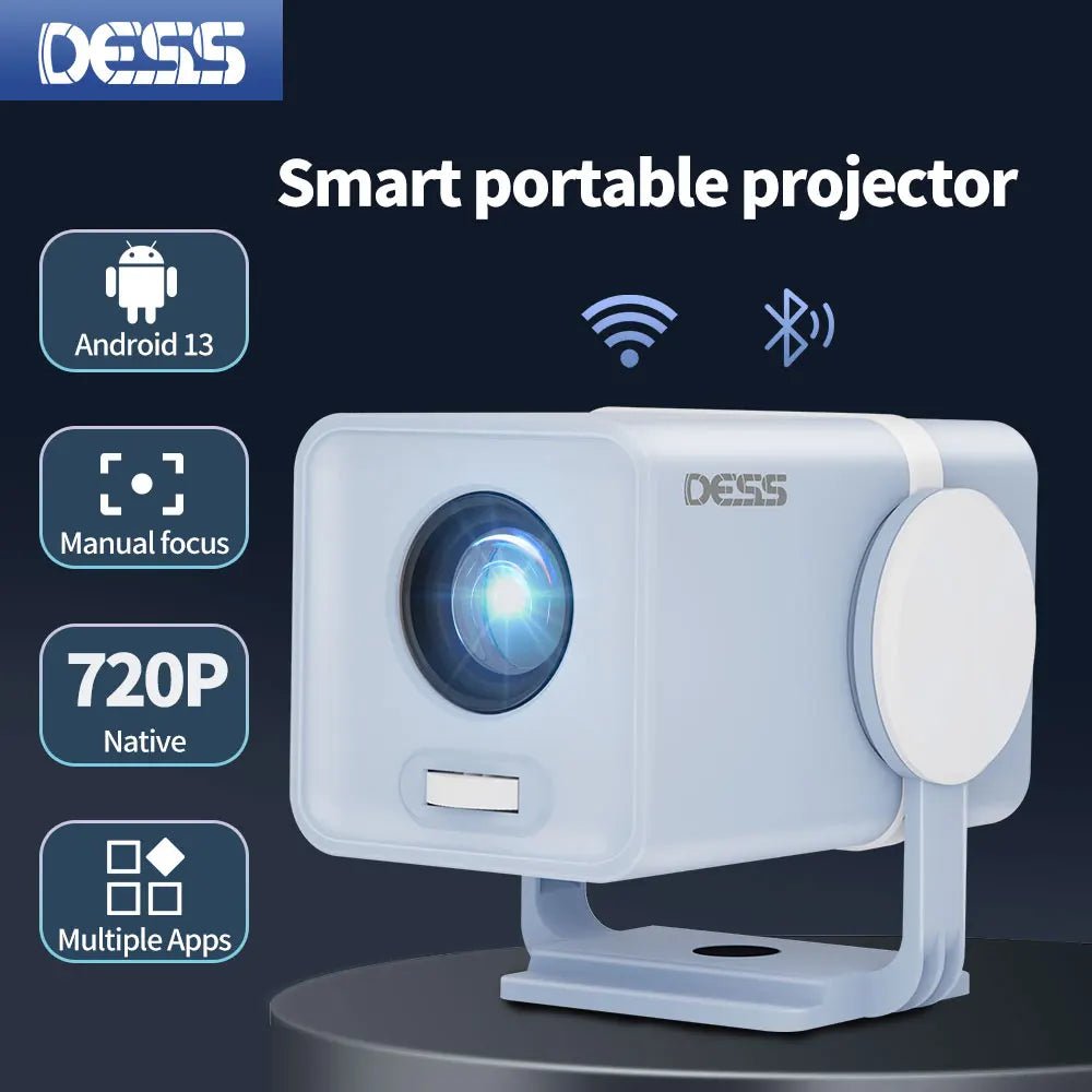 Projecteur vidéo portable DESS 4K double WiFi 6 intelligent Android 13 pour un home cinéma parfait - NGSHOP-ONE