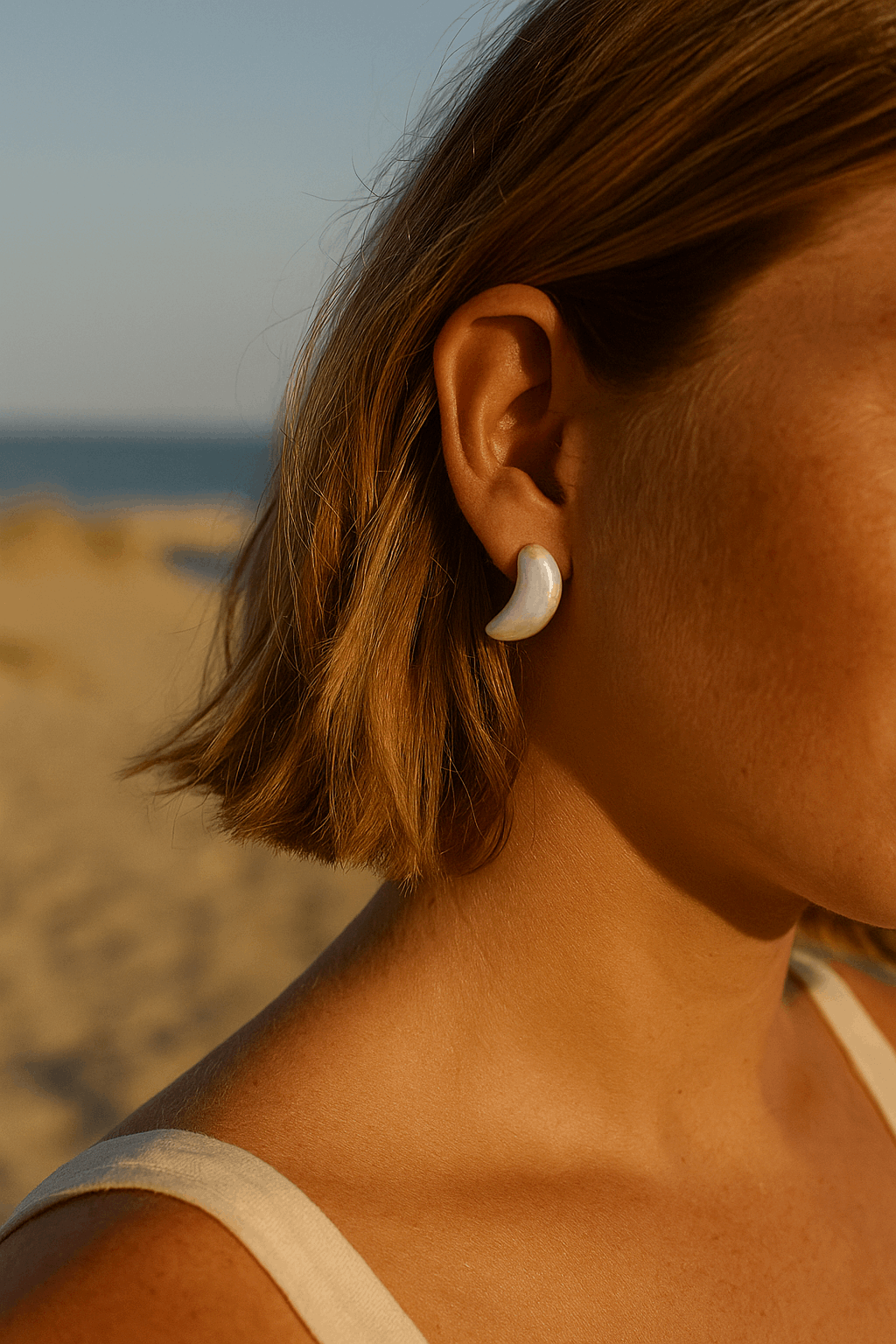 Puces Lune en perles baroques : élégance intemporelle en plaqué or 24 carats - NGSHOP-ONE