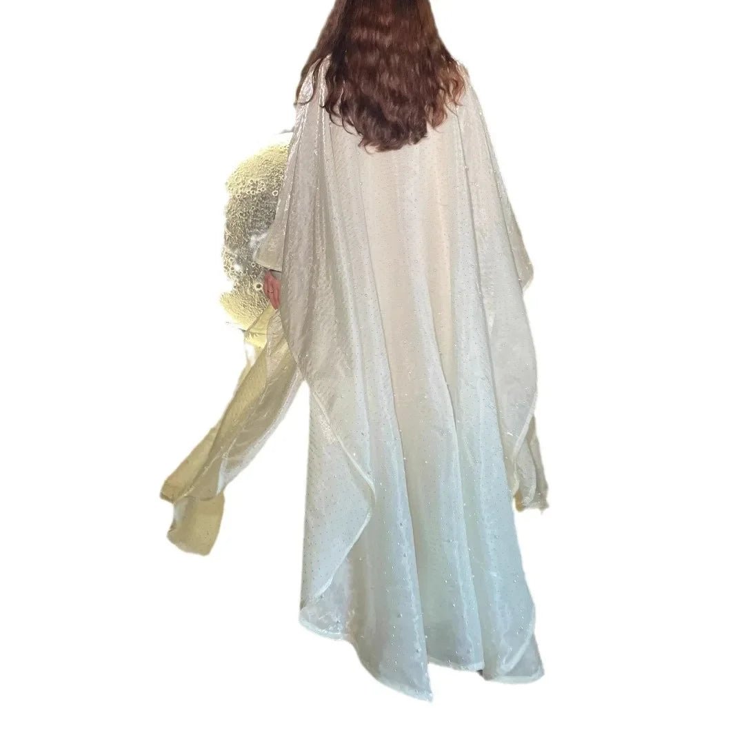 Ensemble jalabiya marocain et cardigan scintillant pour occasions spéciales - NGSHOP-ONE