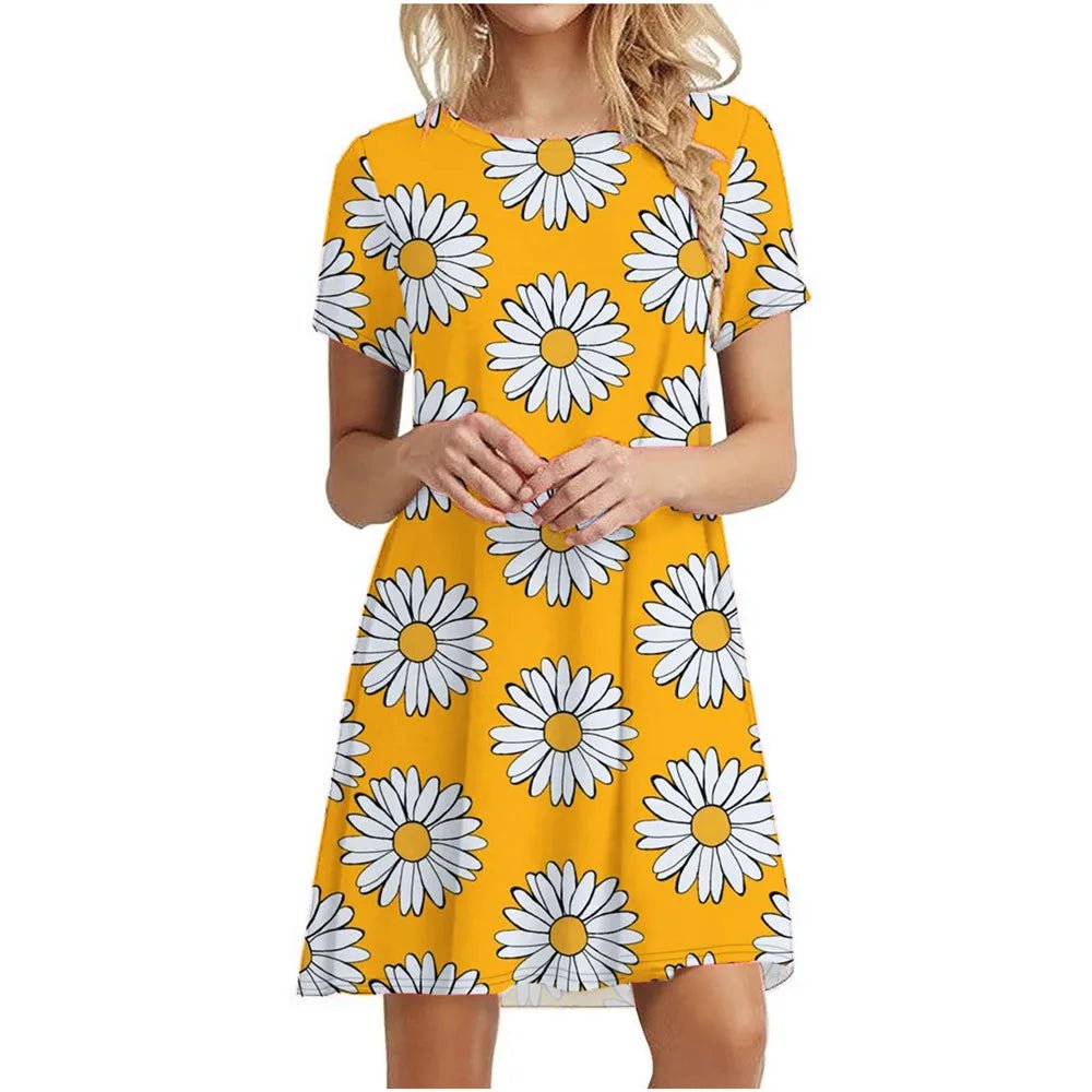 Robe Courte Fleurie à Manches Courtes Style Vintage Chic - NGSHOP-ONE