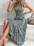 Robe d'Été Bohème Sans Manches Imprimée. - NGSHOP-ONE