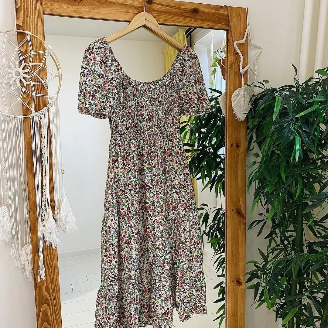 Robe d'Été Fleurie Style Bohème avec Taille Élastique Confortable - NGSHOP-ONE