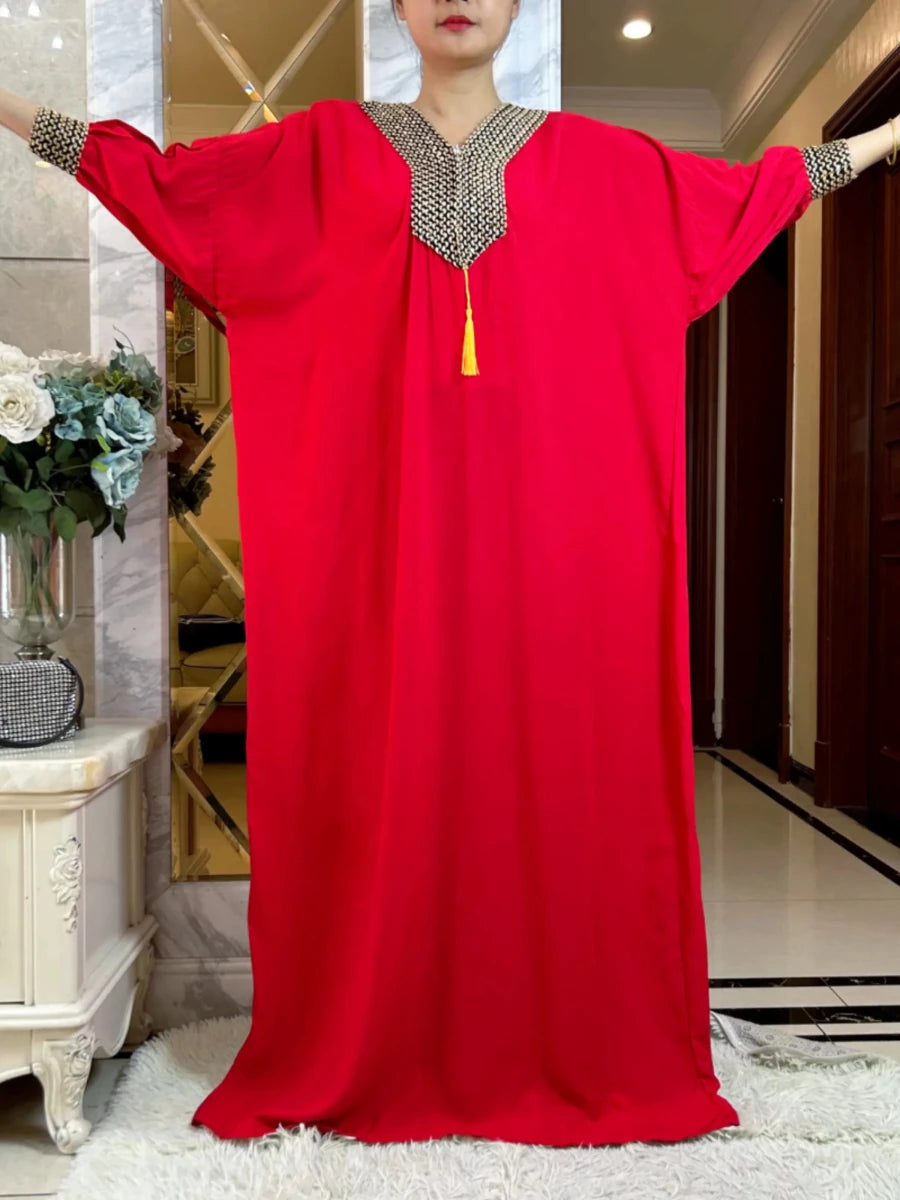 Robe longue d'automne à manches longues en coton pour femmes - NGSHOP-ONE