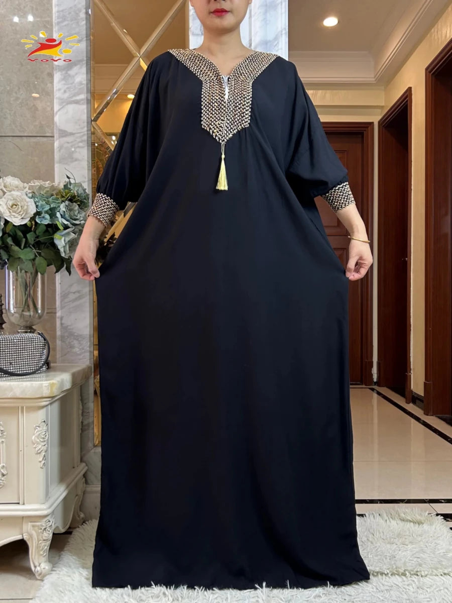 Robe longue d'automne à manches longues en coton pour femmes - NGSHOP-ONE