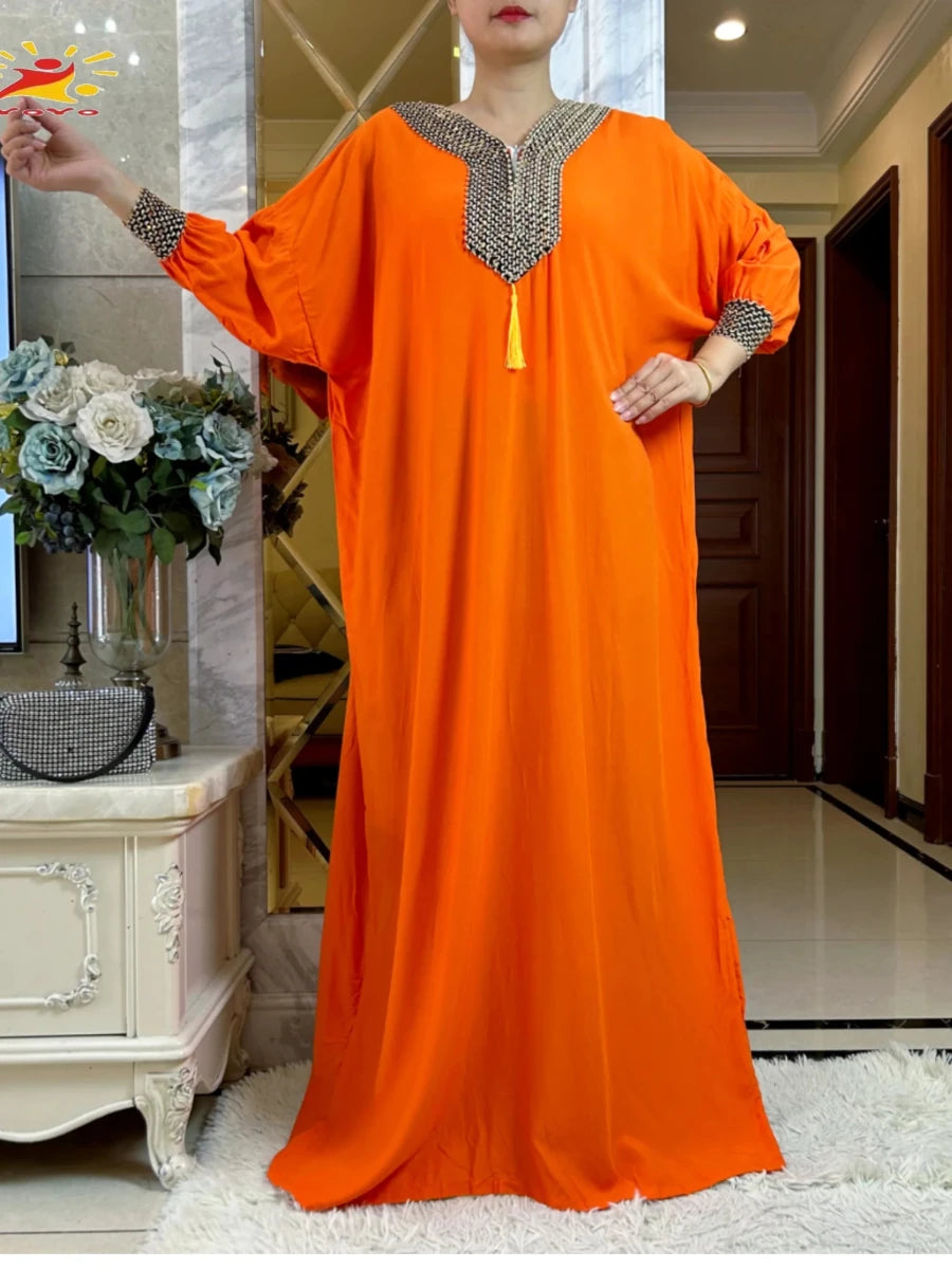Robe longue d'automne à manches longues en coton pour femmes - NGSHOP-ONE