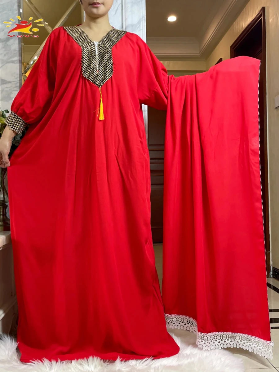 Robe longue d'automne à manches longues en coton pour femmes - NGSHOP-ONE