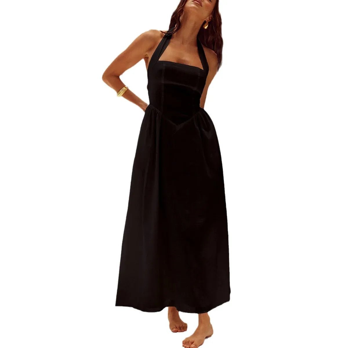 Robe Longue d'Été Dos Nu à Taille Haute pour Femme - NGSHOP-ONE