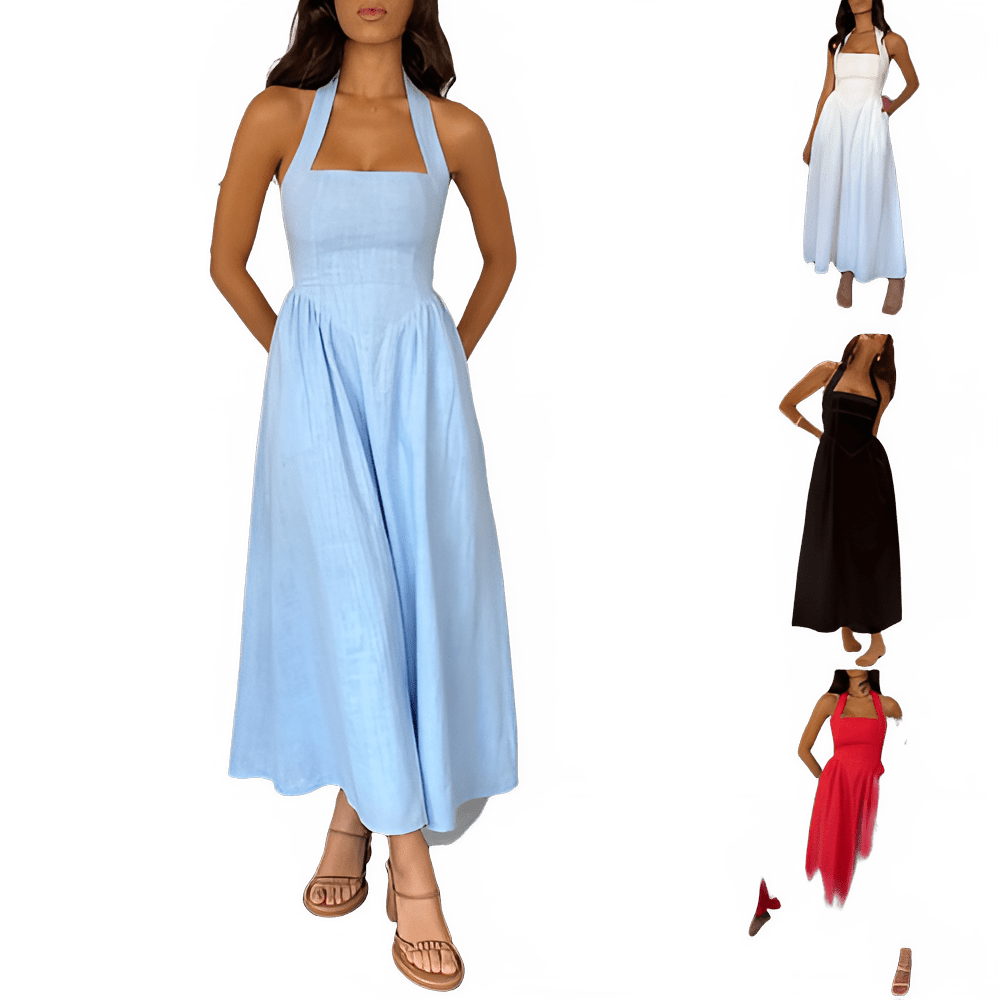 Robe Longue d'Été Dos Nu à Taille Haute pour Femme - NGSHOP-ONE