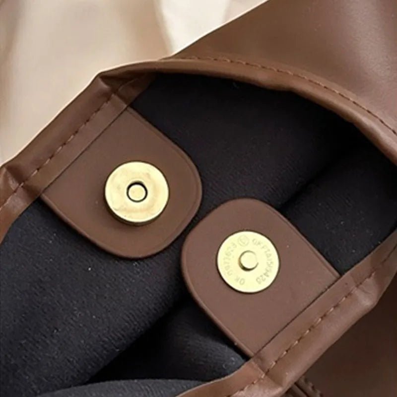 Sac Cabas Seau en Cuir PU à Grande Capacité Rétro - NGSHOP-ONE