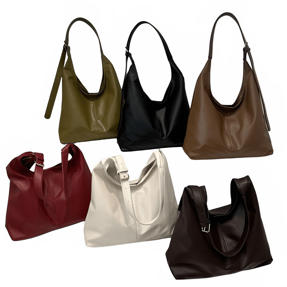 Sac Cabas Seau en Cuir PU à Grande Capacité Rétro - NGSHOP-ONE