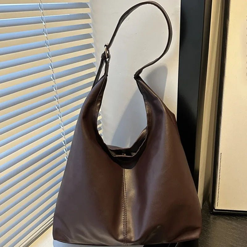 Sac Cabas Seau en Cuir PU à Grande Capacité Rétro - NGSHOP-ONE