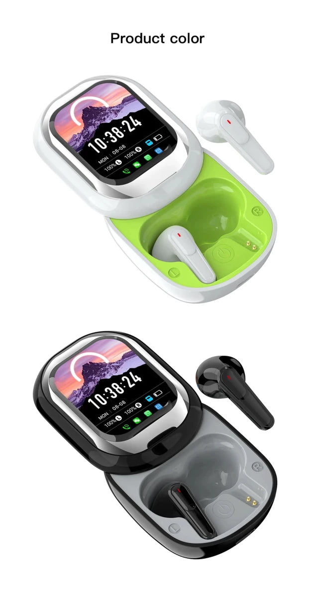 SE - ONE – écouteurs intelligents LED, écran tactile coulissant couleur, prise en charge de l'application, réception d'informations, écouteurs TWS sans fil, 300mAh - NGSHOP - ONE