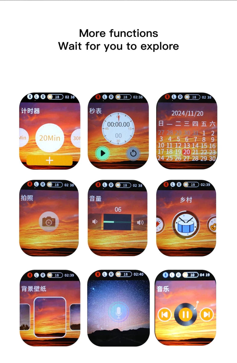 SE - ONE – écouteurs intelligents LED, écran tactile coulissant couleur, prise en charge de l'application, réception d'informations, écouteurs TWS sans fil, 300mAh - NGSHOP - ONE