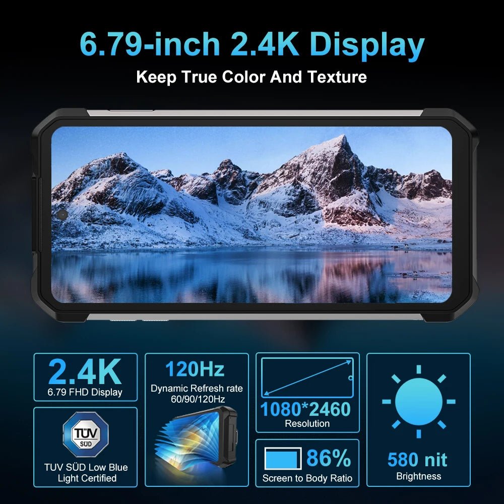 Smartphone Unihertz Tank 2 Pro 8849 : projecteur 2,4K, batterie 23 800 mAh, Android 14,caméra 100 MP - NGSHOP-ONE
