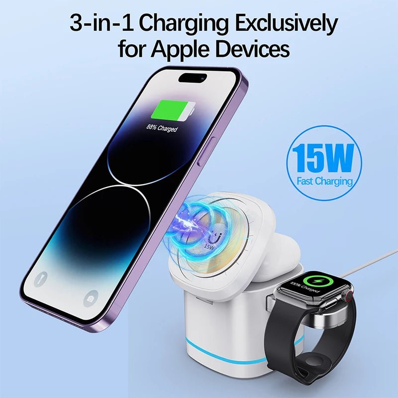 Station de Charge Magnétique Pliable 3 en 1 pour iPhone - NGSHOP-ONE