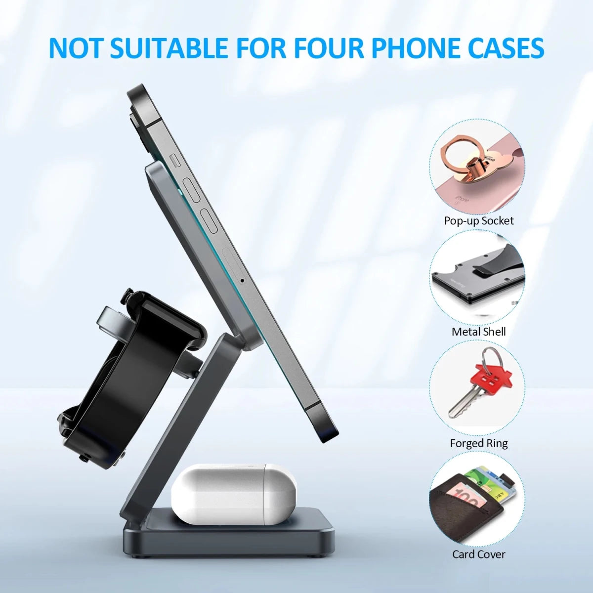 Station de Charge Magnétique Pliable 3 en 1 pour iPhone et Apple Watch - NGSHOP-ONE