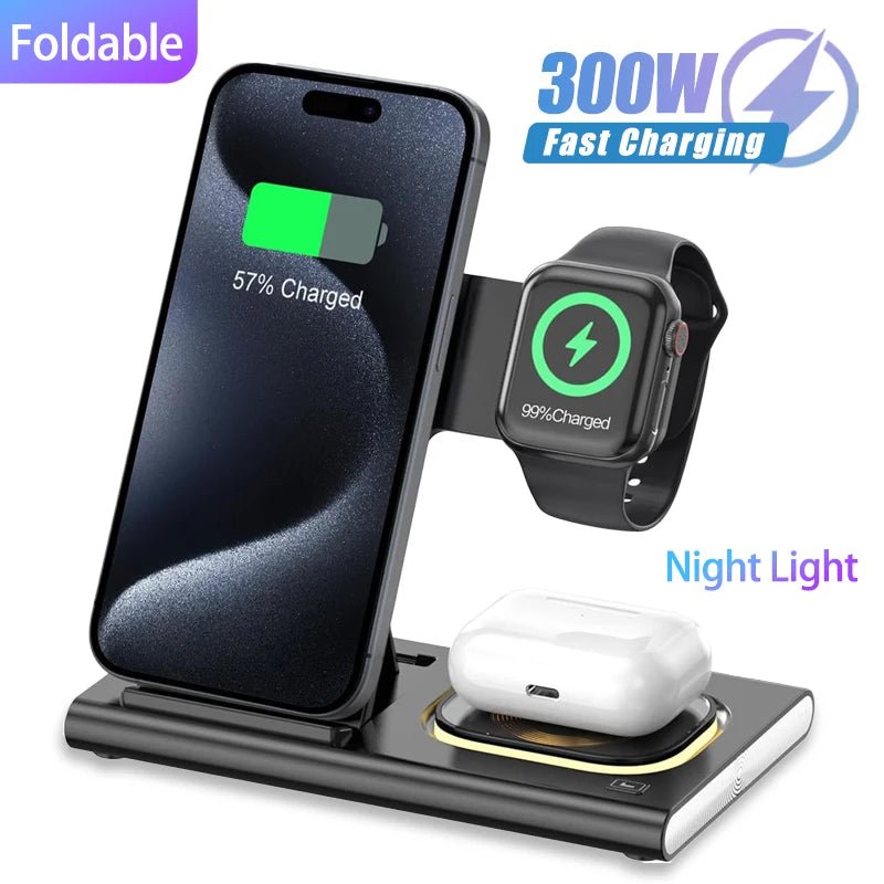 Station de Charge Sans Fil 3 en 1 Pliable pour iPhone et Samsung - NGSHOP-ONE