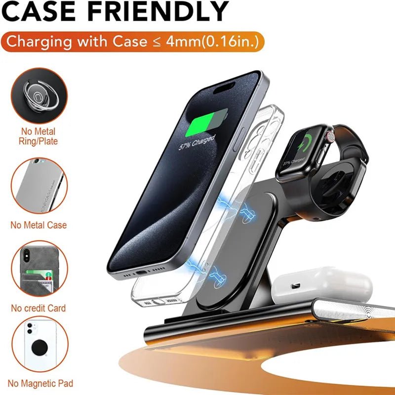 Station de Charge Sans Fil 3 en 1 Pliable pour iPhone et Samsung - NGSHOP-ONE