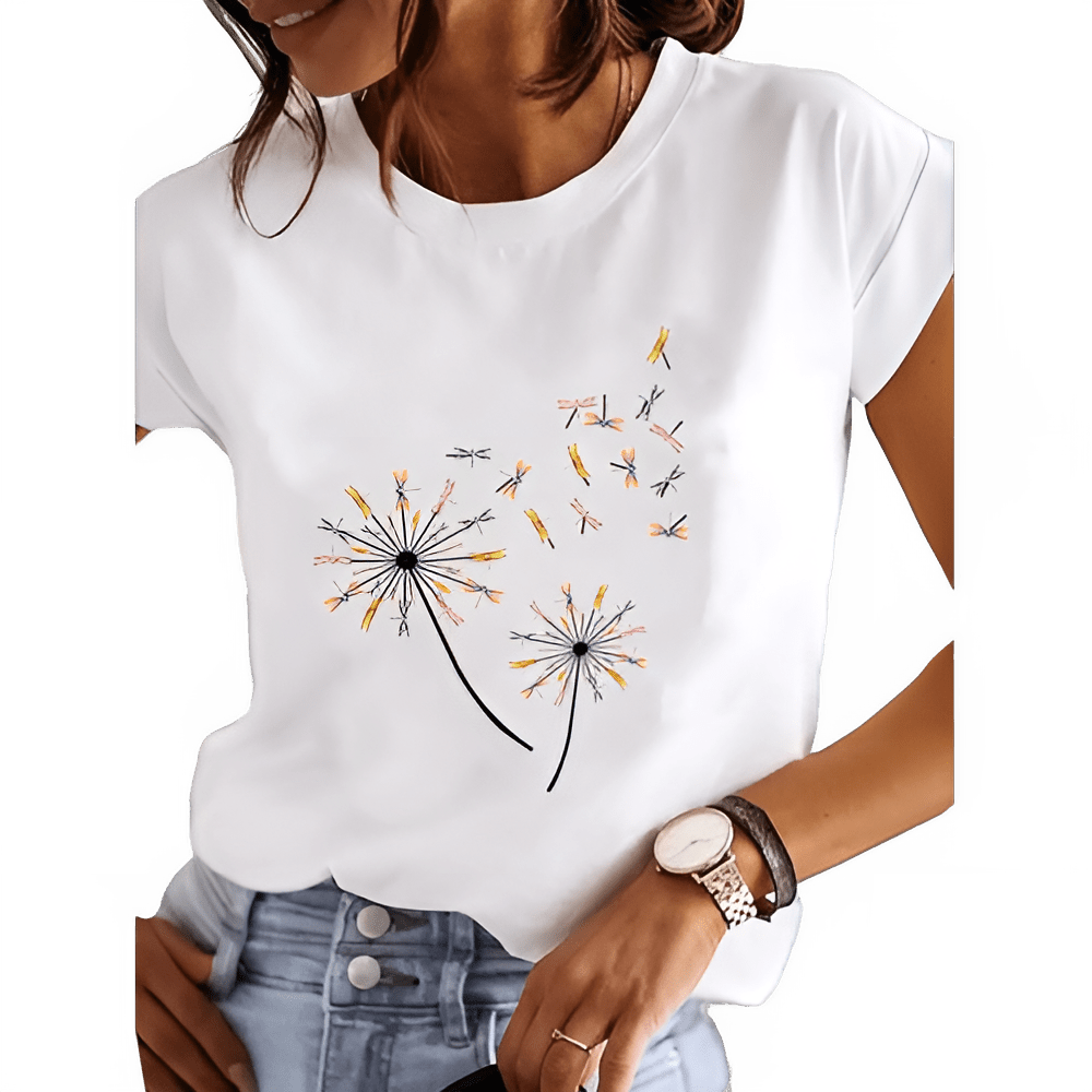 T-shirt Femme Été Imprimé Style Décontracté - NGSHOP-ONE