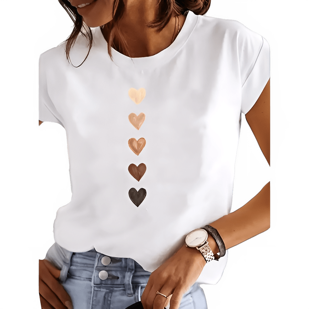 T-shirt Femme Imprimé Style Y2K Col Rond en Coton - NGSHOP-ONE