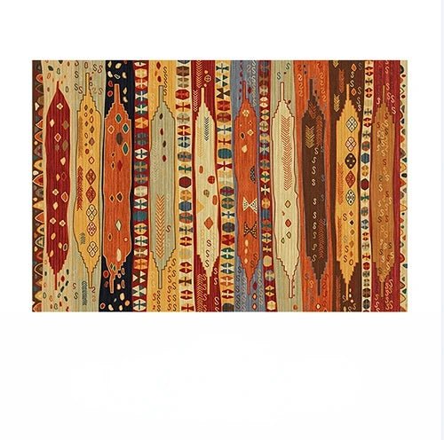 Tapis décoratif à motif bohème pour salon, style tribal marocain - NGSHOP-ONE