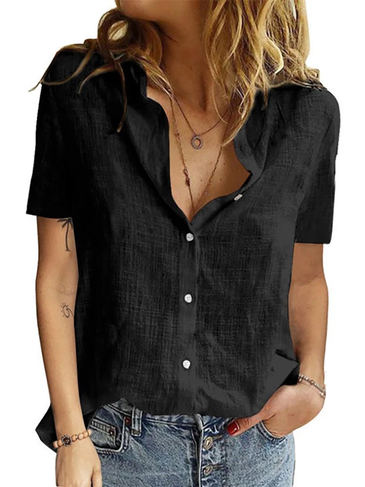 Tunique en Lin Oversize à Imprimé Oiseaux Manches Courtes - NGSHOP-ONE
