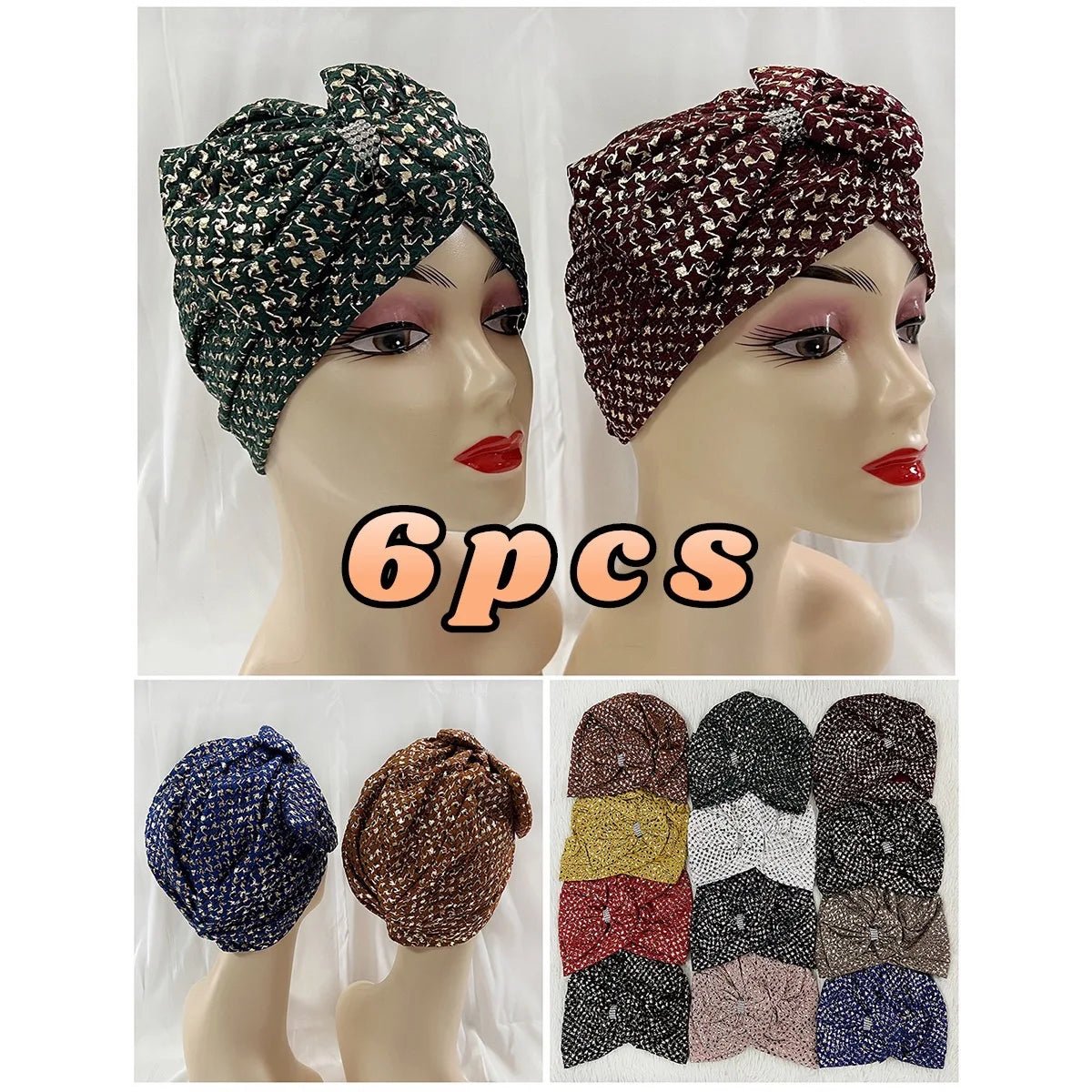Turbans musulmans tendance pour femmes, en velours doré orné de strass pour femmes - NGSHOP-ONE