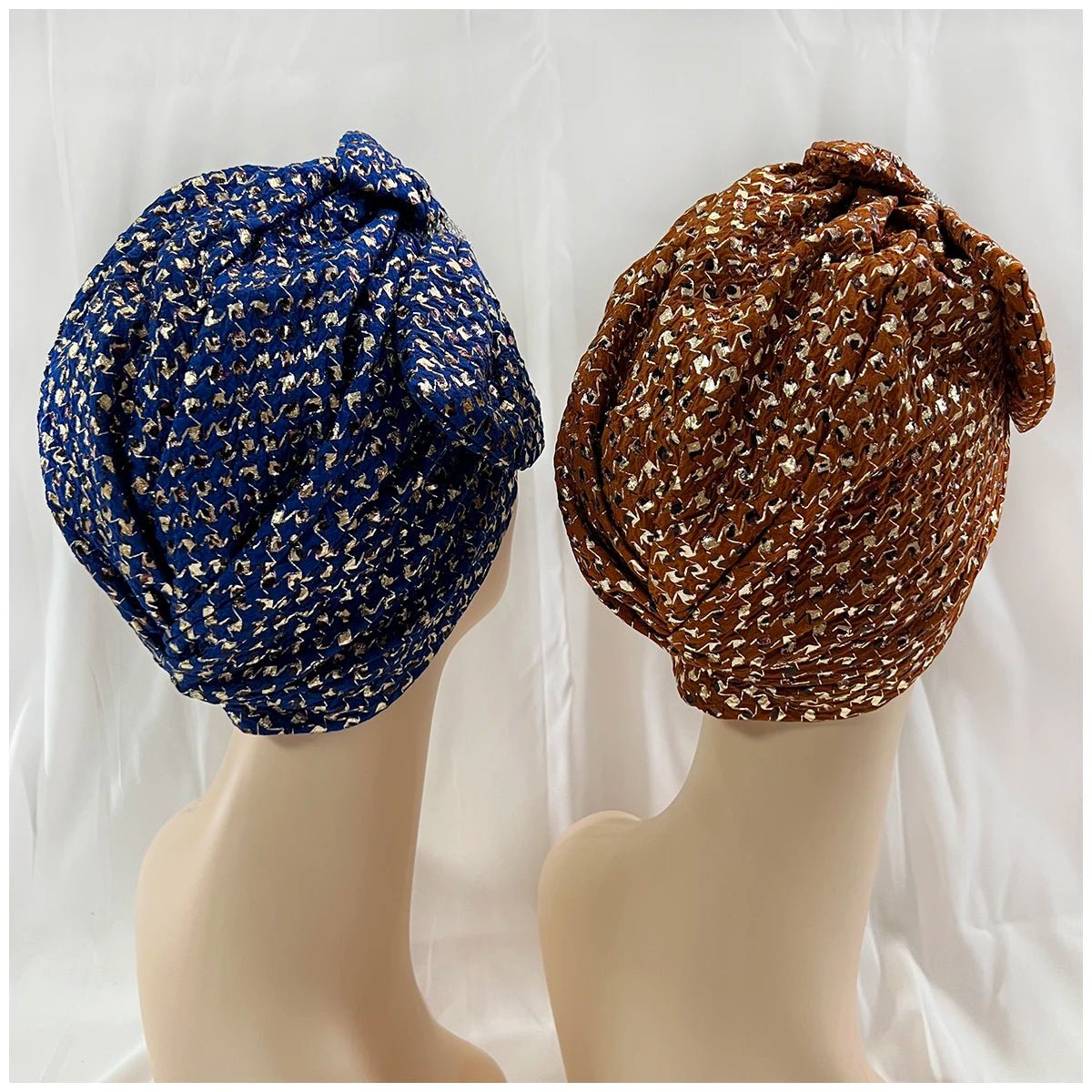 Turbans musulmans tendance pour femmes, en velours doré orné de strass pour femmes - NGSHOP-ONE