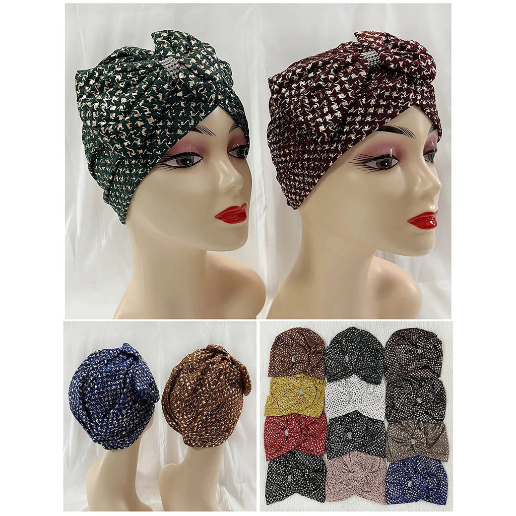 Turbans musulmans tendance pour femmes, en velours doré orné de strass pour femmes - NGSHOP-ONE