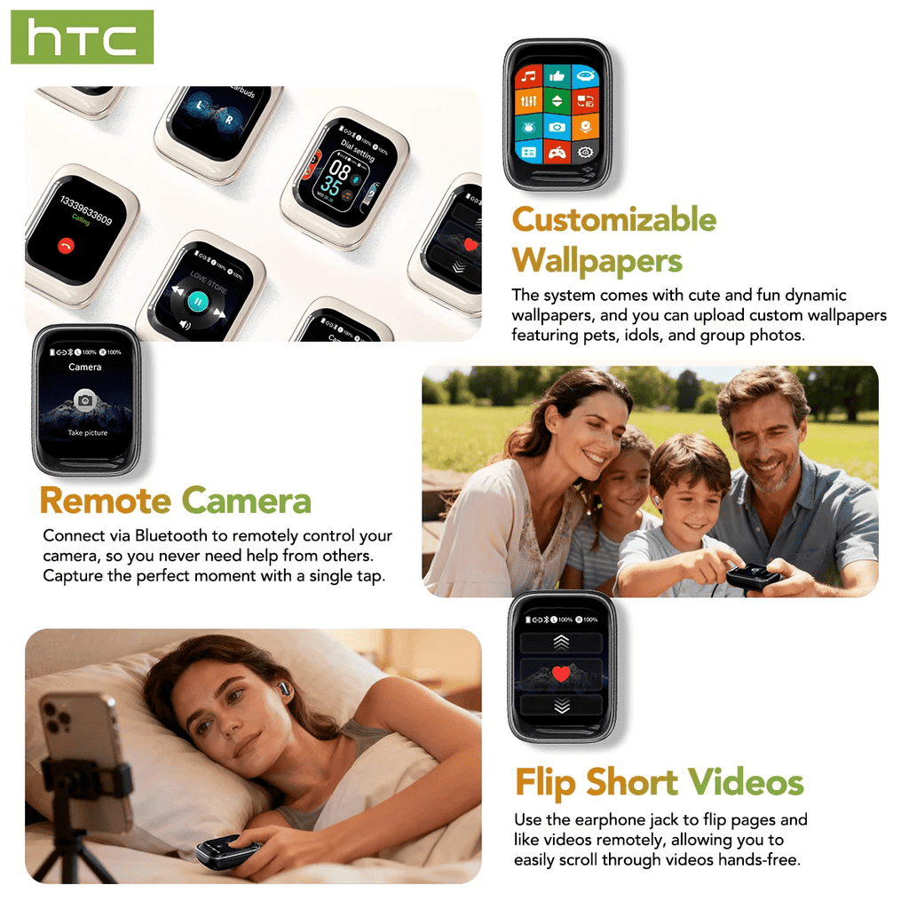 Type coulissant Bluetooth casque HTC Full HD LCD affichage sans fil écouteurs antibruit écouteurs basse son écouteurs pour la musique - NGSHOP - ONE
