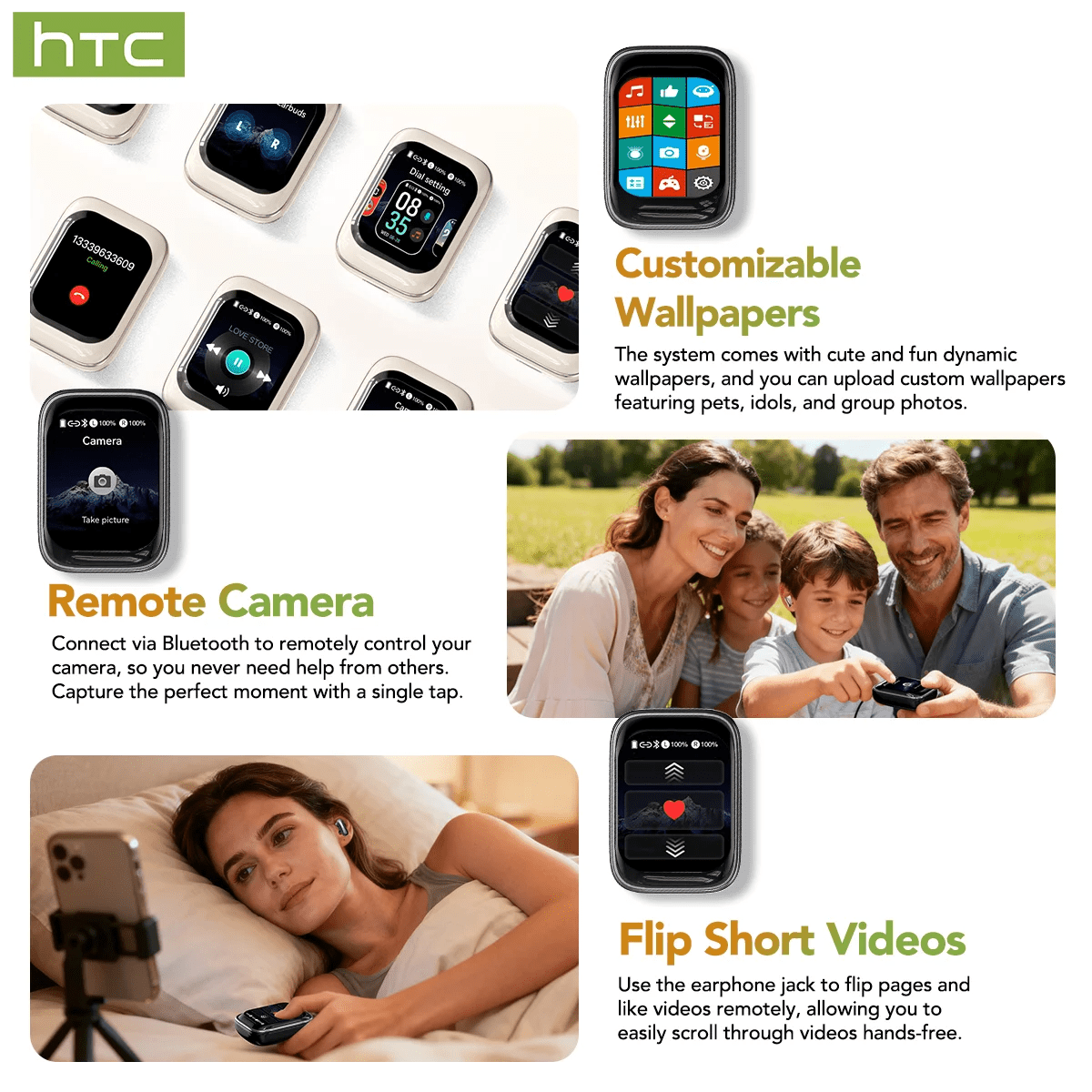 Type coulissant Bluetooth casque HTC Full HD LCD affichage sans fil écouteurs antibruit écouteurs basse son écouteurs pour la musique - NGSHOP - ONE