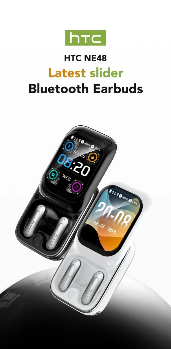 Type coulissant Bluetooth casque HTC Full HD LCD affichage sans fil écouteurs antibruit écouteurs basse son écouteurs pour la musique - NGSHOP - ONE