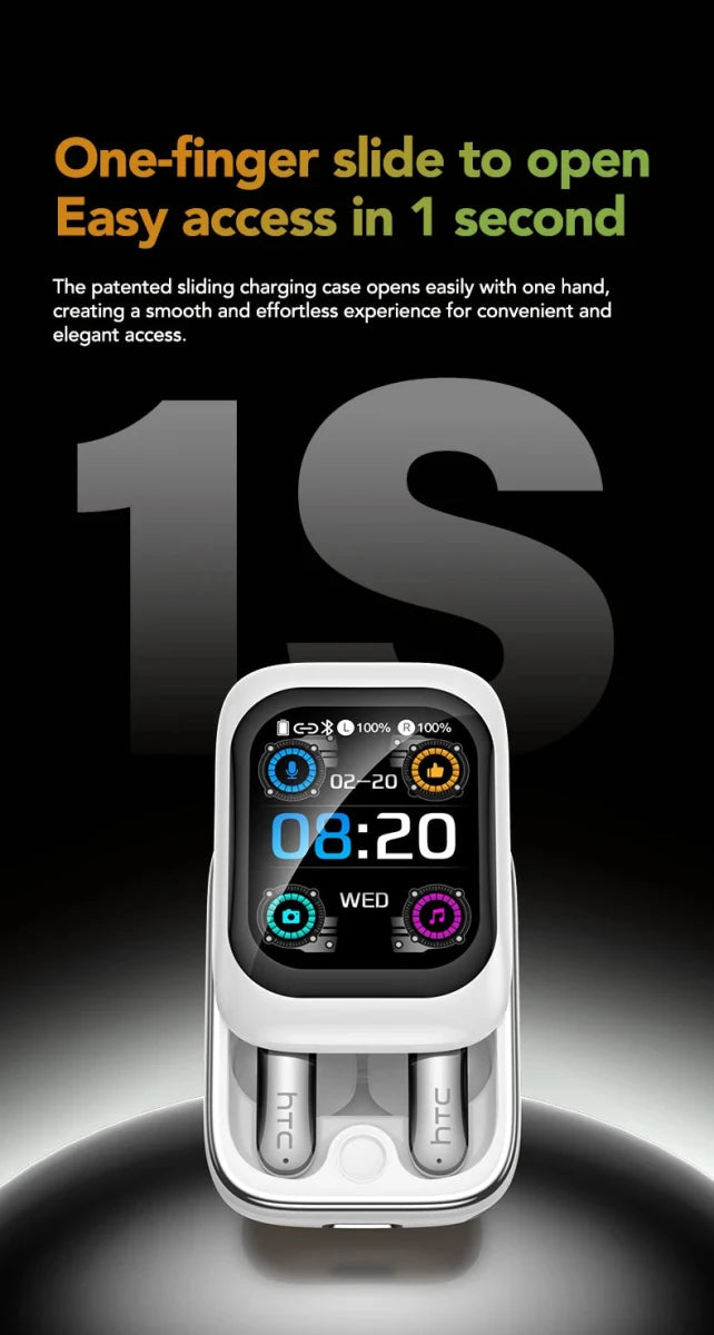 Type coulissant Bluetooth casque HTC Full HD LCD affichage sans fil écouteurs antibruit écouteurs basse son écouteurs pour la musique - NGSHOP - ONE