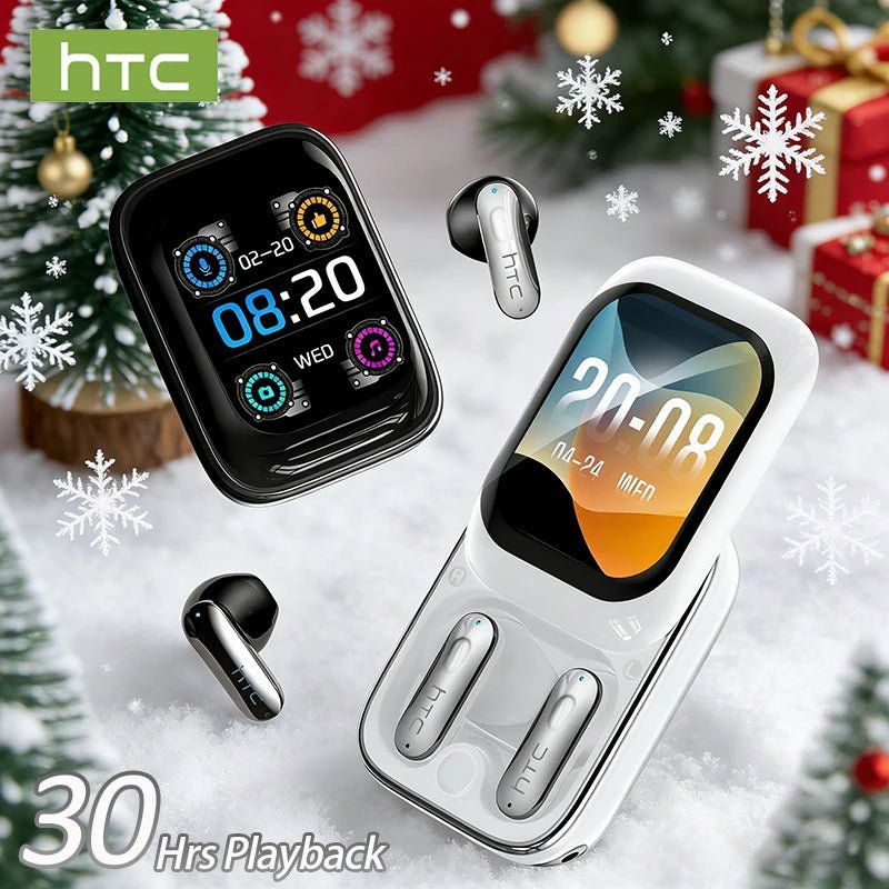 Type coulissant Bluetooth casque HTC Full HD LCD affichage sans fil écouteurs antibruit écouteurs basse son écouteurs pour la musique - NGSHOP - ONE