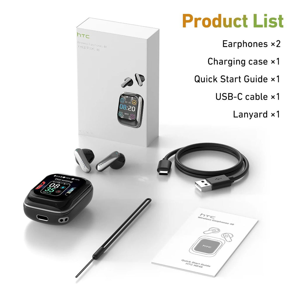 Type coulissant Bluetooth casque HTC Full HD LCD affichage sans fil écouteurs antibruit écouteurs basse son écouteurs pour la musique - NGSHOP - ONE