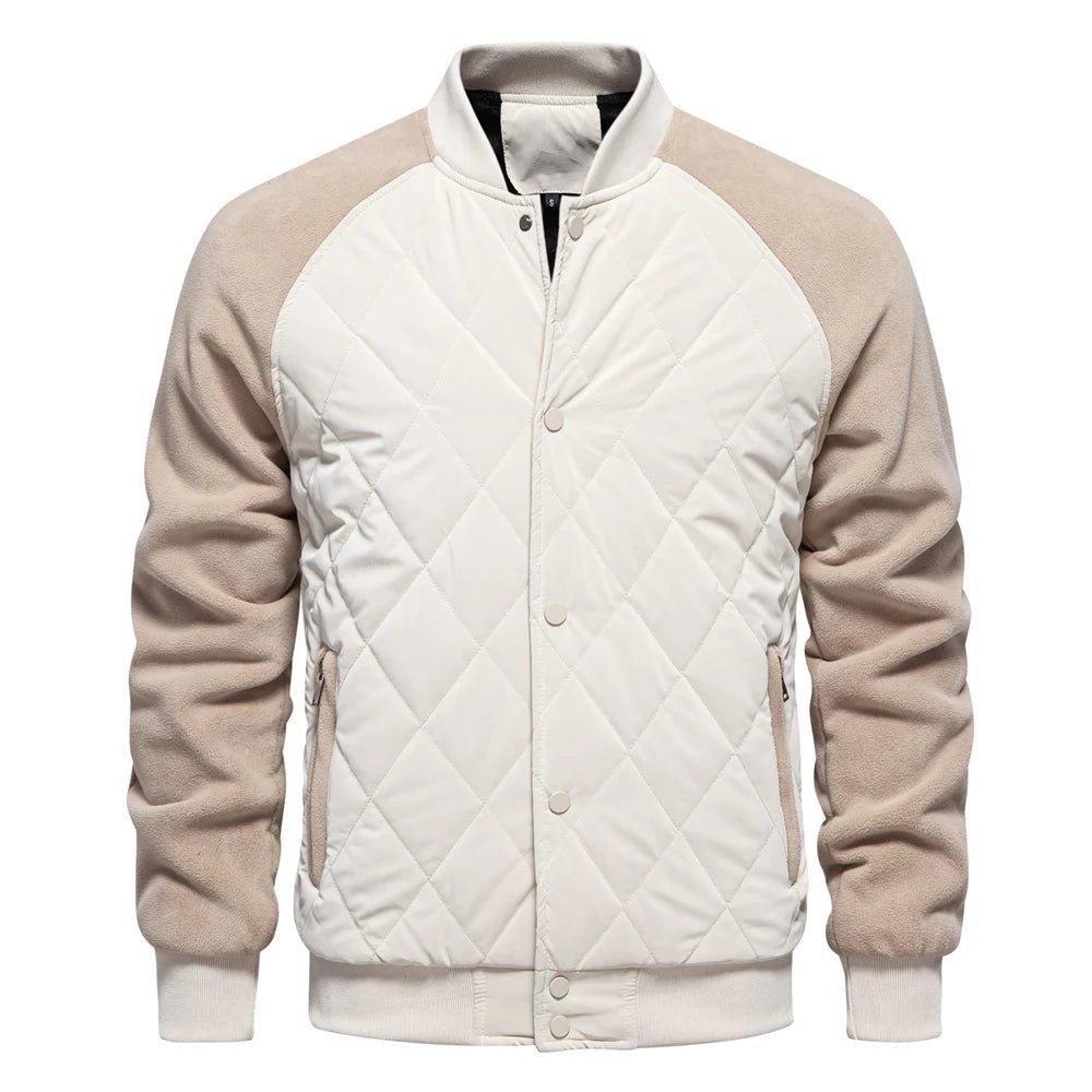 Veste bomber de baseball patchwork doublée en polaire: chaleur et style pour l'hiver! - NGSHOP-ONE