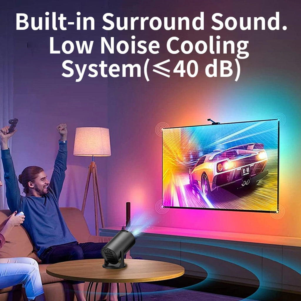 Vidéoprojecteur portable Bluetooth haute fidélité, clé TV USB, luminosité 8000 lm, noir - NGSHOP-ONE