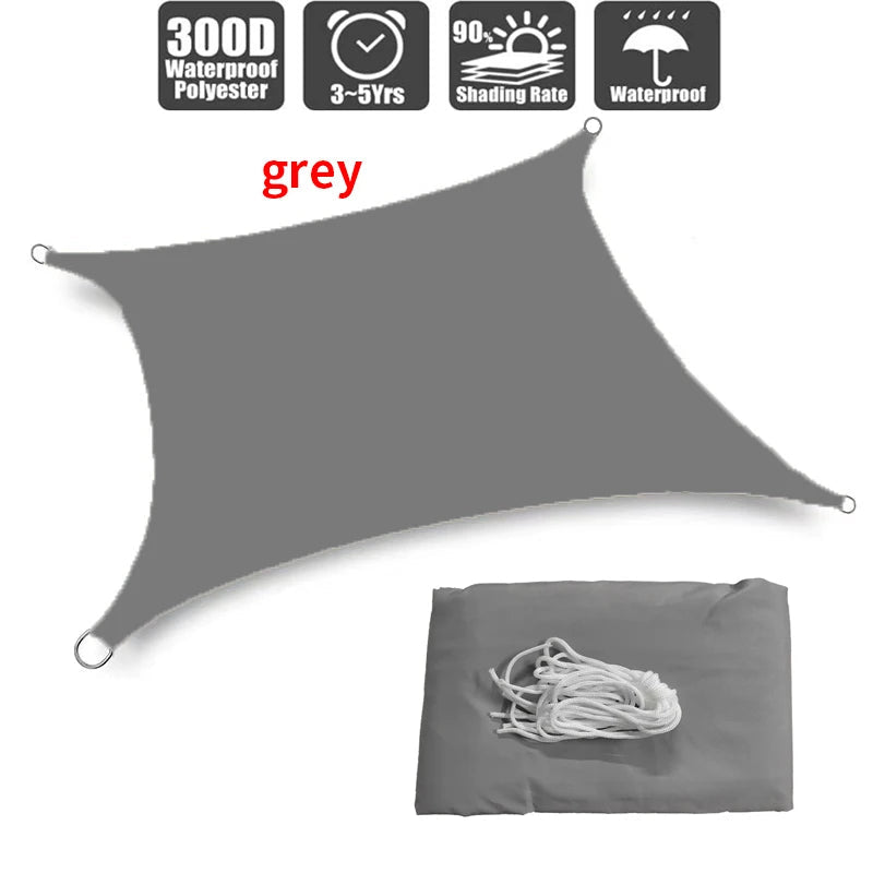 Voile d'ombrage imperméable 4x5m gris blanc - NGSHOP-ONE